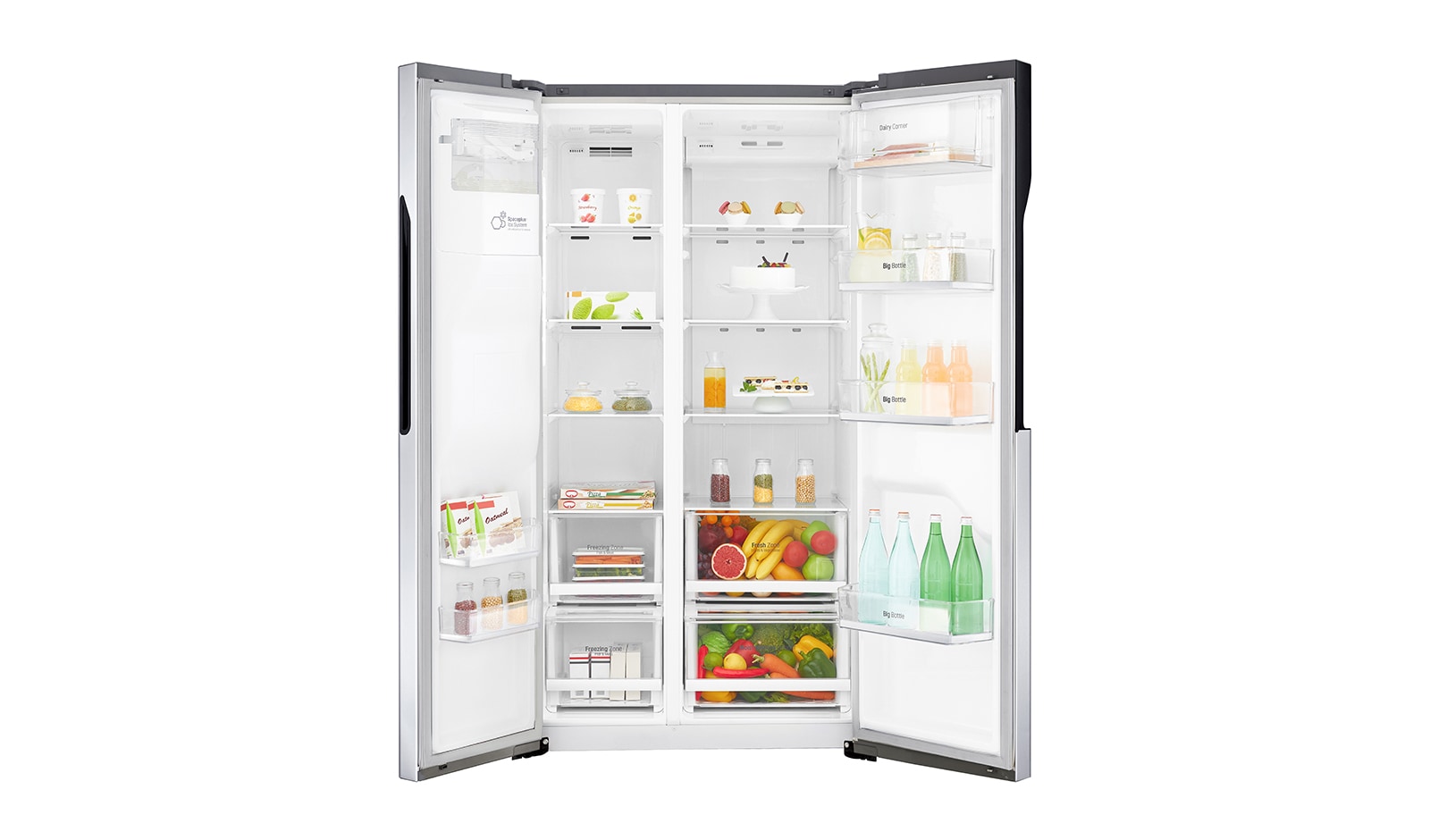 LG F Side-by-Side mit Eis-, Crushed Ice- und Wasserspender und Total No Frost, GSL560PZXV